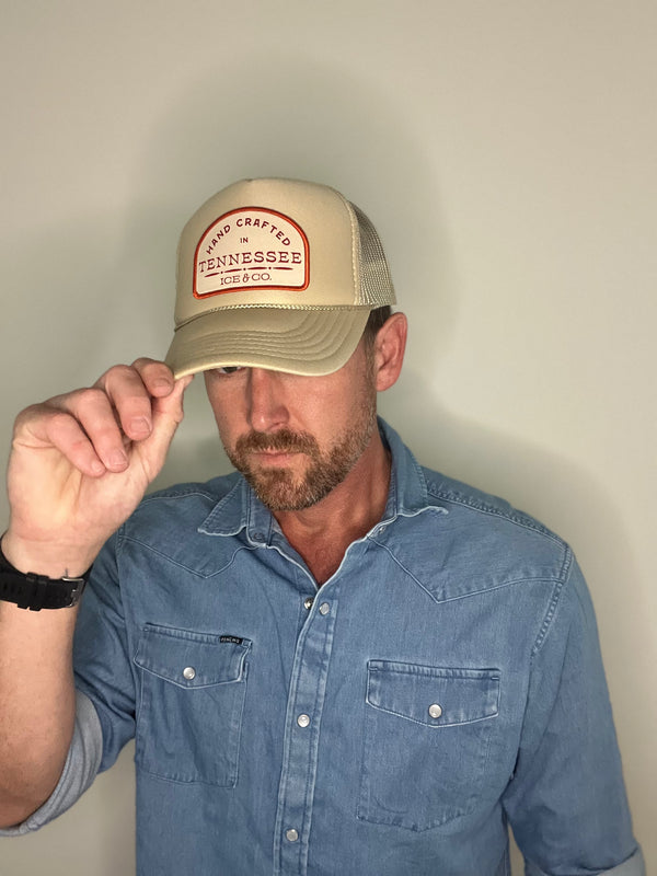 Khaki Trucker Hat - "Hand Crafted in Tennessee"